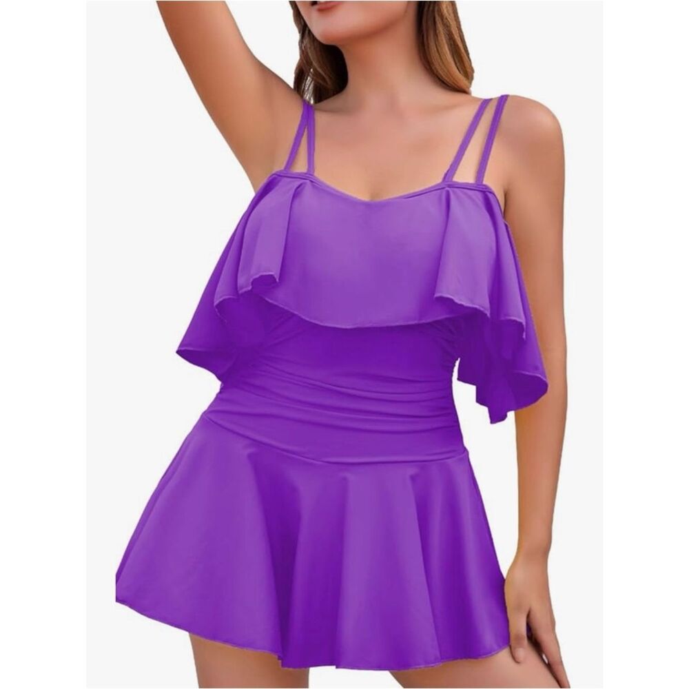 Cocopear One Piece Tummy Control Swim Dress - Picture 4 of 12